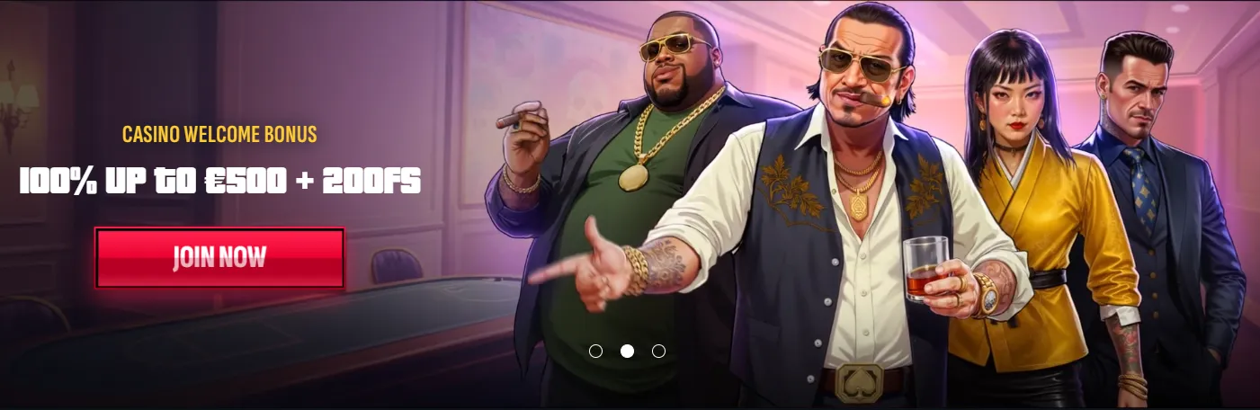 Bonus benvenuto 100% fino a 500€ + 200 Free Spins